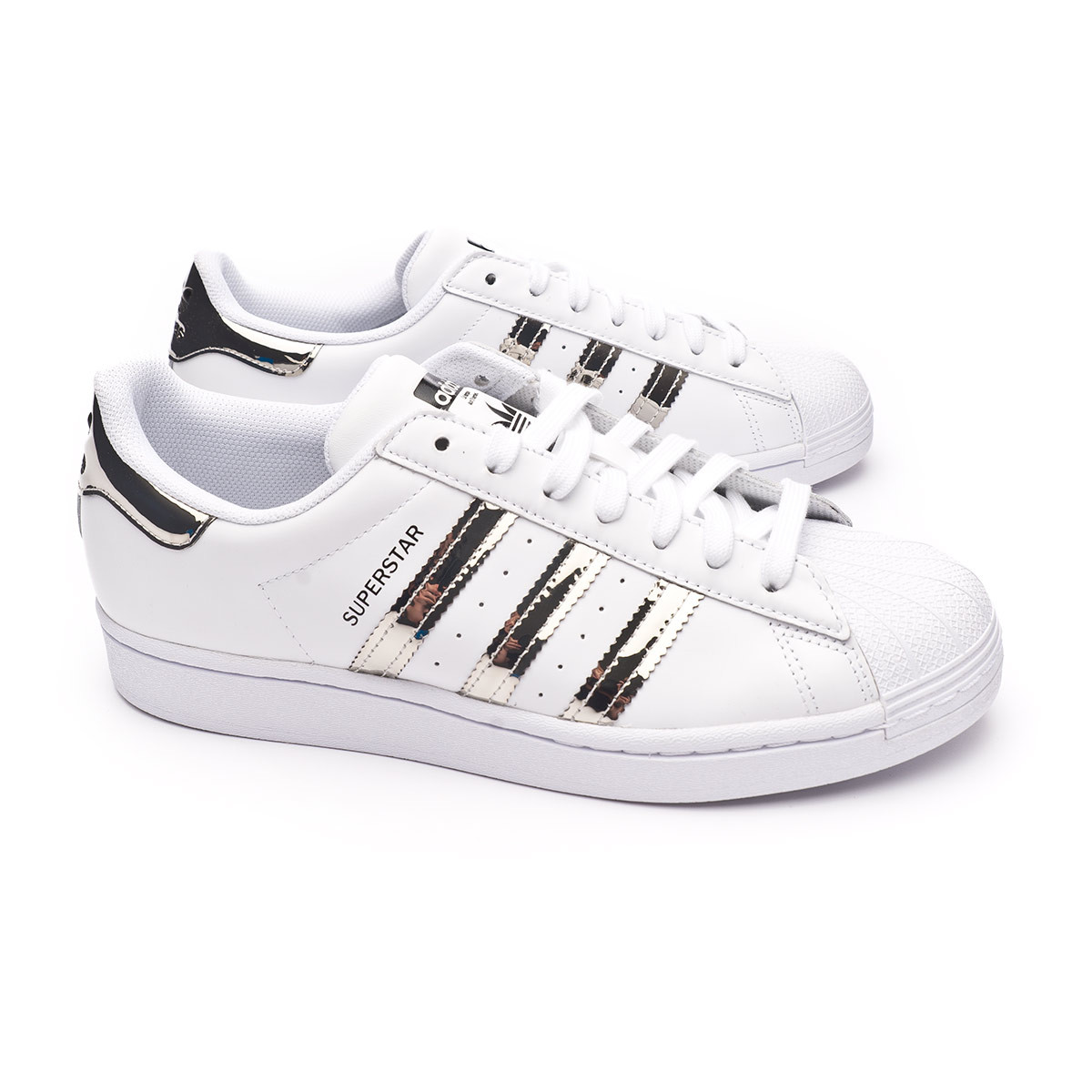 adidas Superstar Mujer White-Silver Metallic Fútbol Emotion