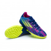 Zapatos de fútbol X Speedflow Messi .3 Turf Niño Victory Blue-Shock Pink-Solar Yellow