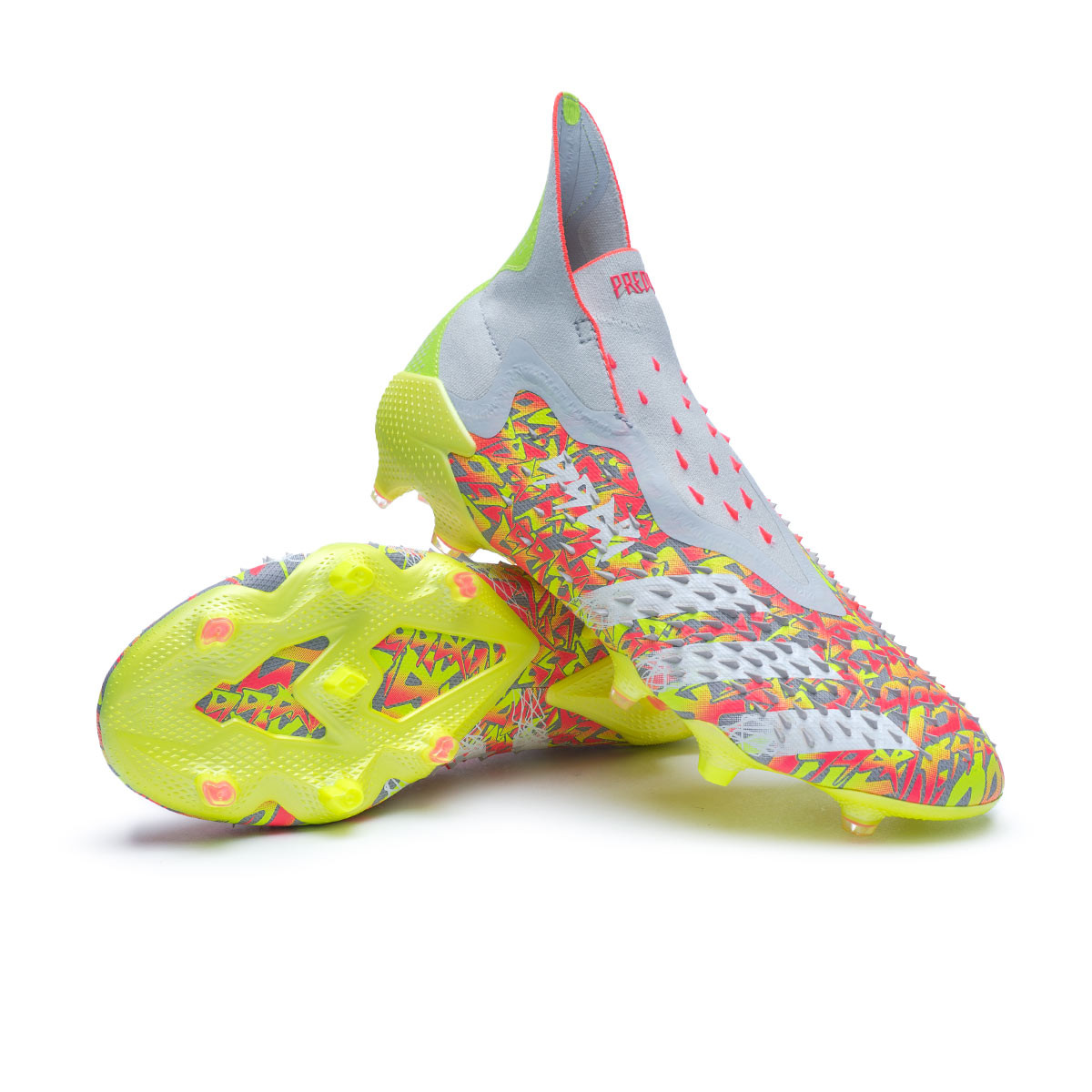 de fútbol Predator Freak + FG Clear Grey-White-Solar Yellow Fútbol