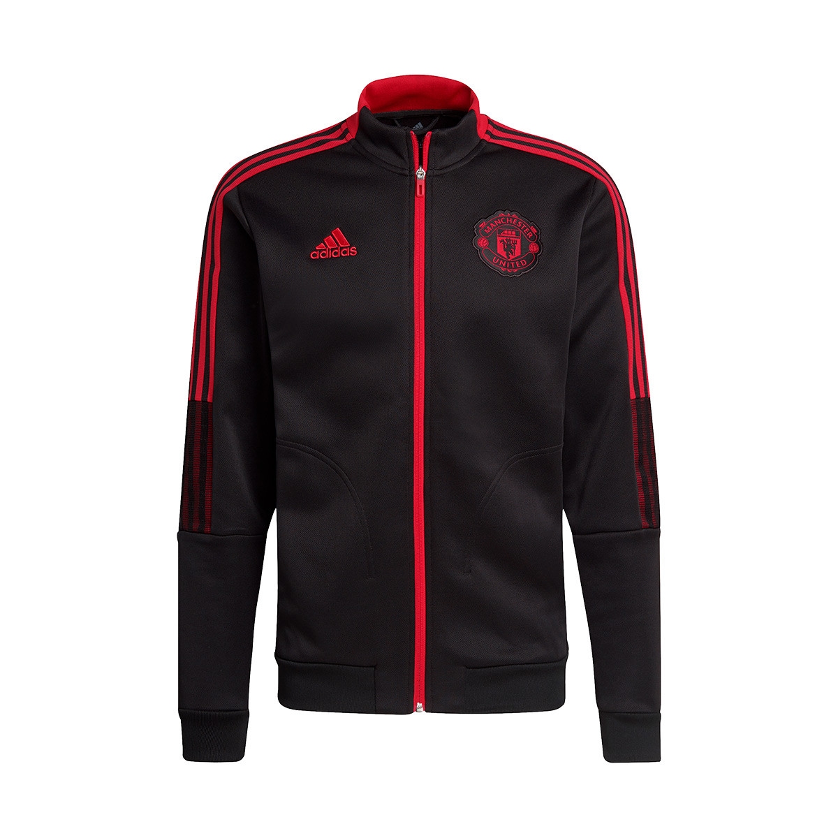 Chaqueta adidas Manchester United Pre-Match 2021-2022 Black-Real Red -