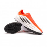 Zapatos de fútbol X Speedflow .3 LL Turf White-Iron Metallic-Solar Red