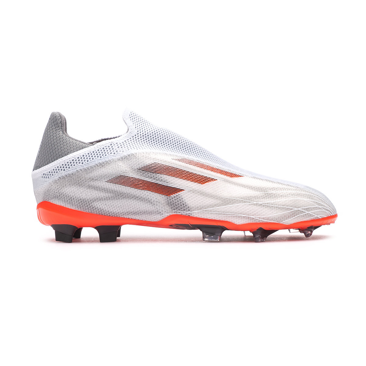 Bota adidas X Speedflow FG Niño White-Iron Metallic-Solar Red Fútbol Emotion