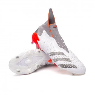 Bota Predator Freak + FG White-Iron Metallic-Solar Red