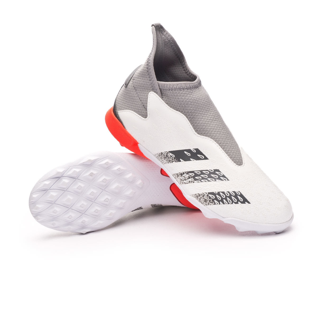 Zapatos de fútbol adidas Freak .3 LL Turf Niño White-Iron Metallic-Solar Red - Fútbol Emotion