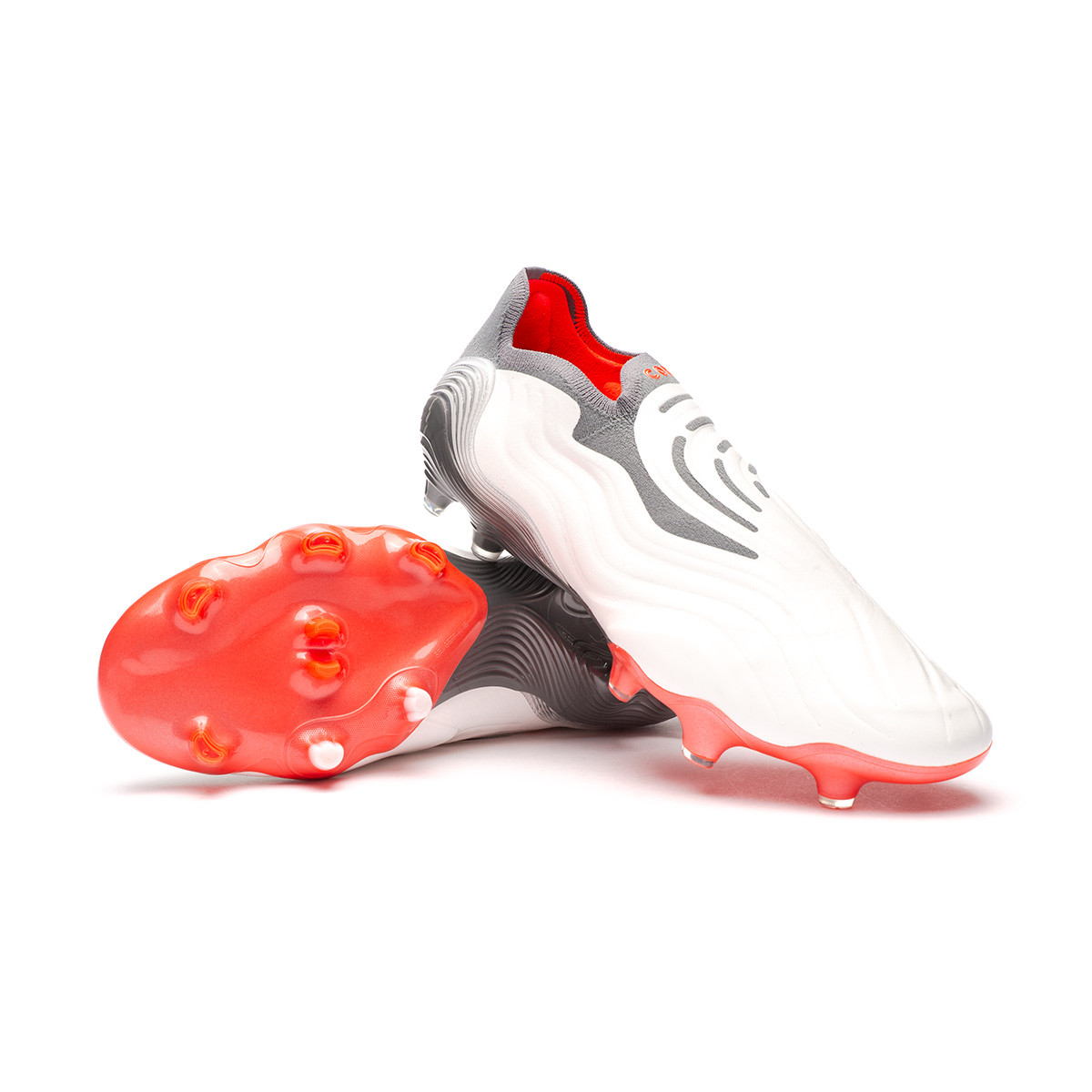 Bota de adidas Sense + FG White-Solar Red-Solar Fútbol Emotion