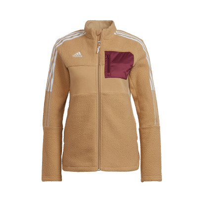 Chaqueta adidas Tiro Sherpa Winterized Mujer Beige - Fútbol