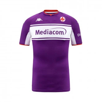 T-Shirt ACF Fiorentina Primeiro Equipamento 2021-2022 Criança Violet indig-White-Red