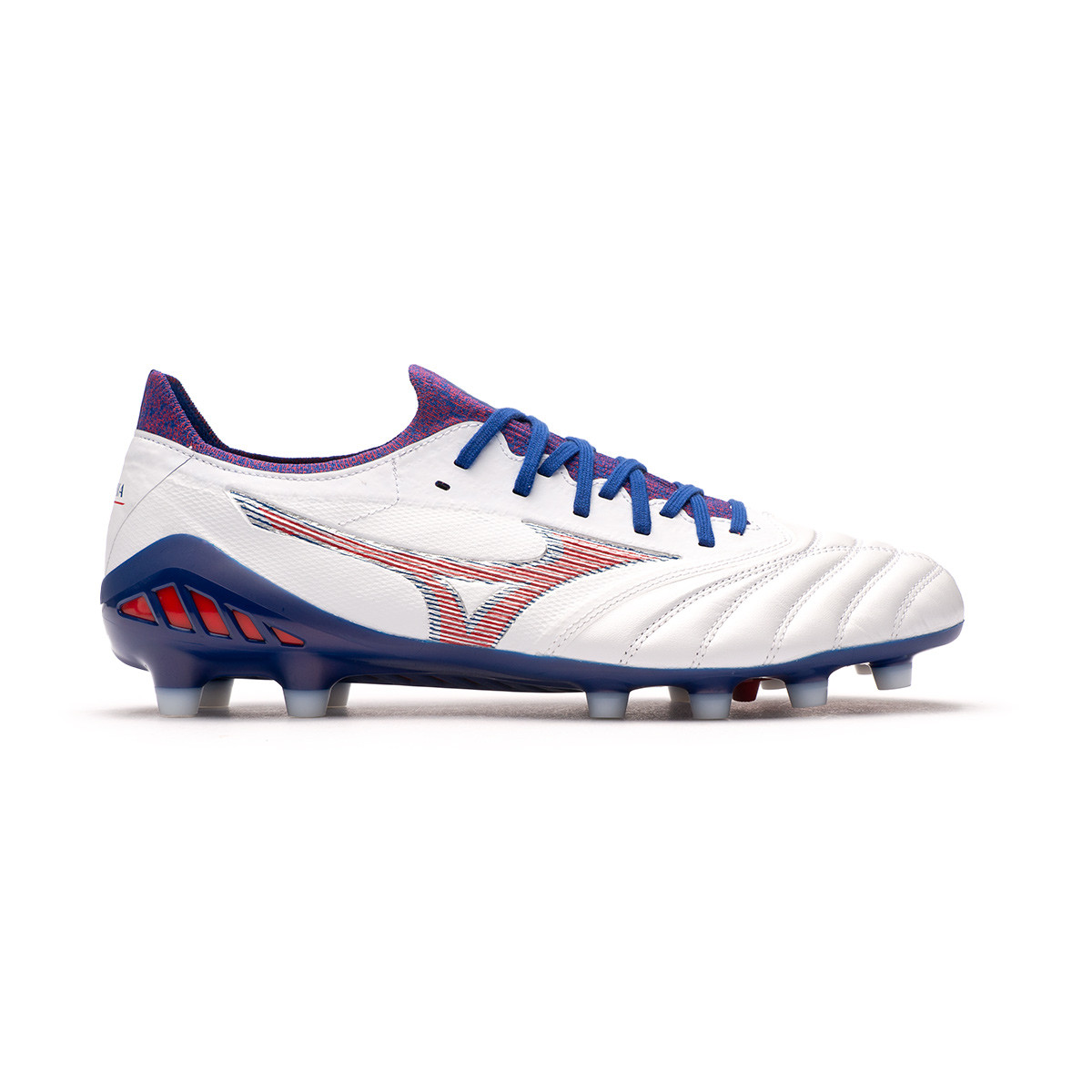 Football Boots Mizuno Morelia Neo III Beta Elite MD White-High Risk Red -  Fútbol Emotion
