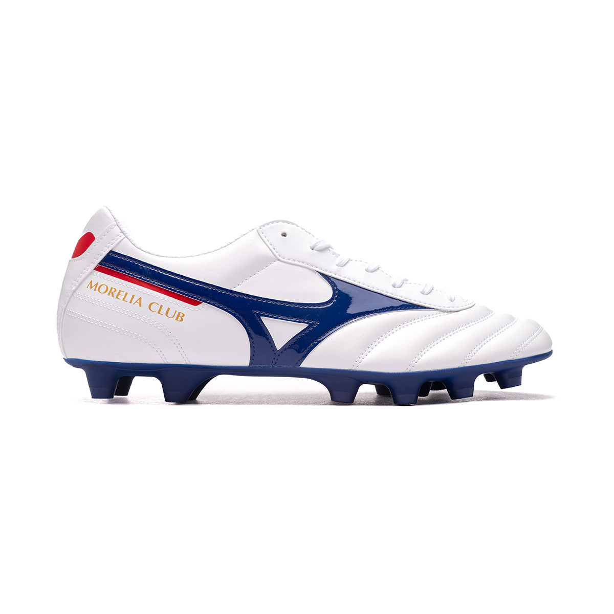 Zapatos de fútbol Mizuno Morelia II Club MD White-High Risk Red - Fútbol  Emotion