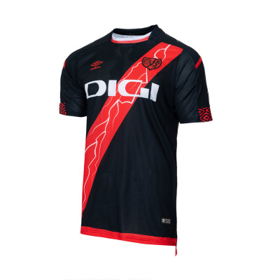 Camiseta Umbro Rayo Vallecano de Madrid Segunda Equipación 2021-2022 Niño  Black-Red - Fútbol Emotion