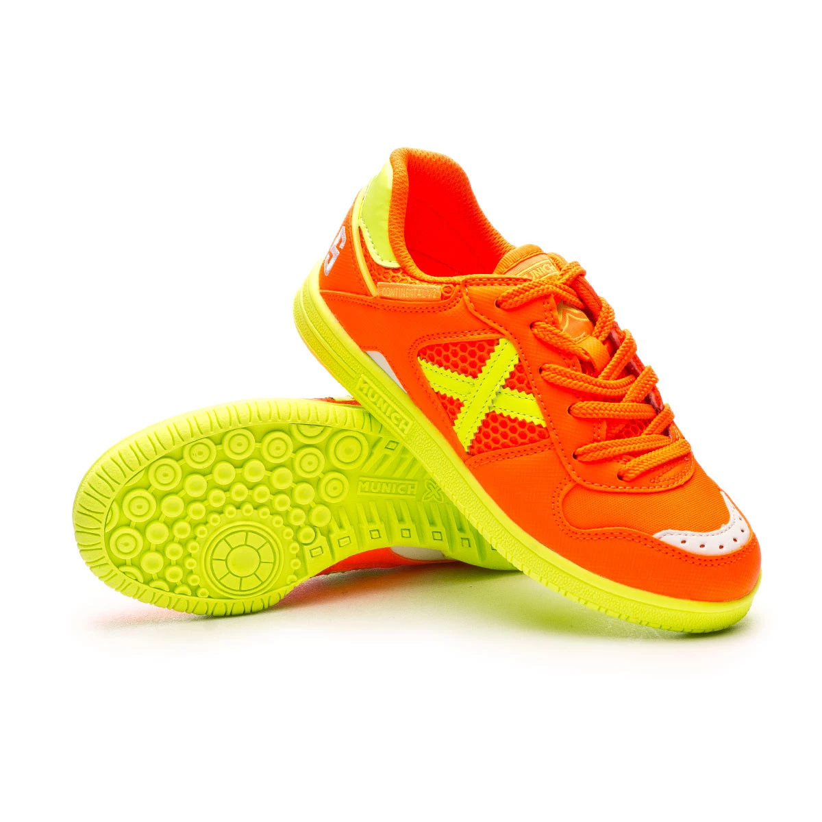Indoor boots Munich Continental V2 Nino Naranja Amarillo Futbol Emotion