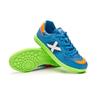 Zapatilla de Fútbol sala Munich Continental V2 Niño Azul-Verde - Fútbol  Emotion