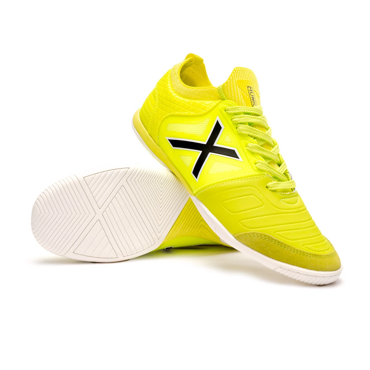 Munich Gresca 307 Yellow White Futsal Shoes - Men's Indoor Soccer Footwear