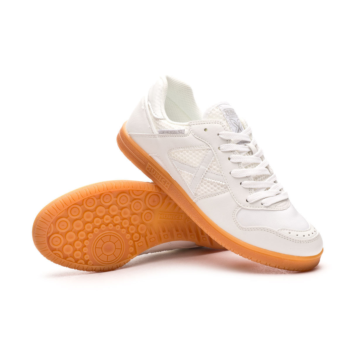 Futsal Shoes Munich Continental V2 Blanco-Caramelo - Fútbol Emotion