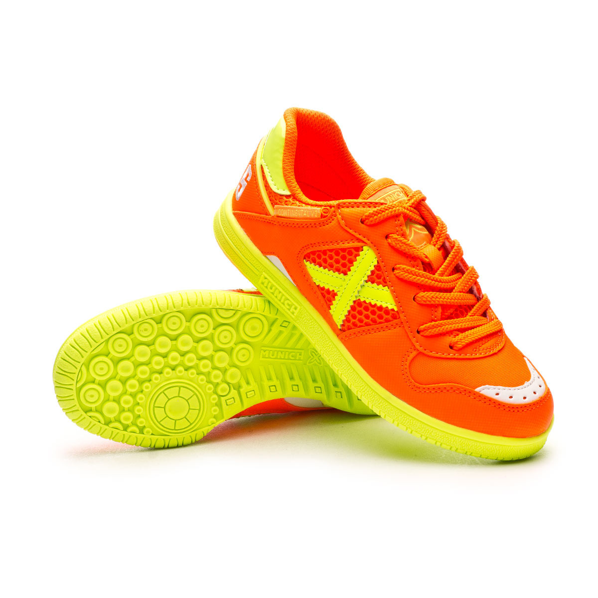 Futsal Shoes Munich Continental V2 Naranja-Amarillo - Fútbol Emotion