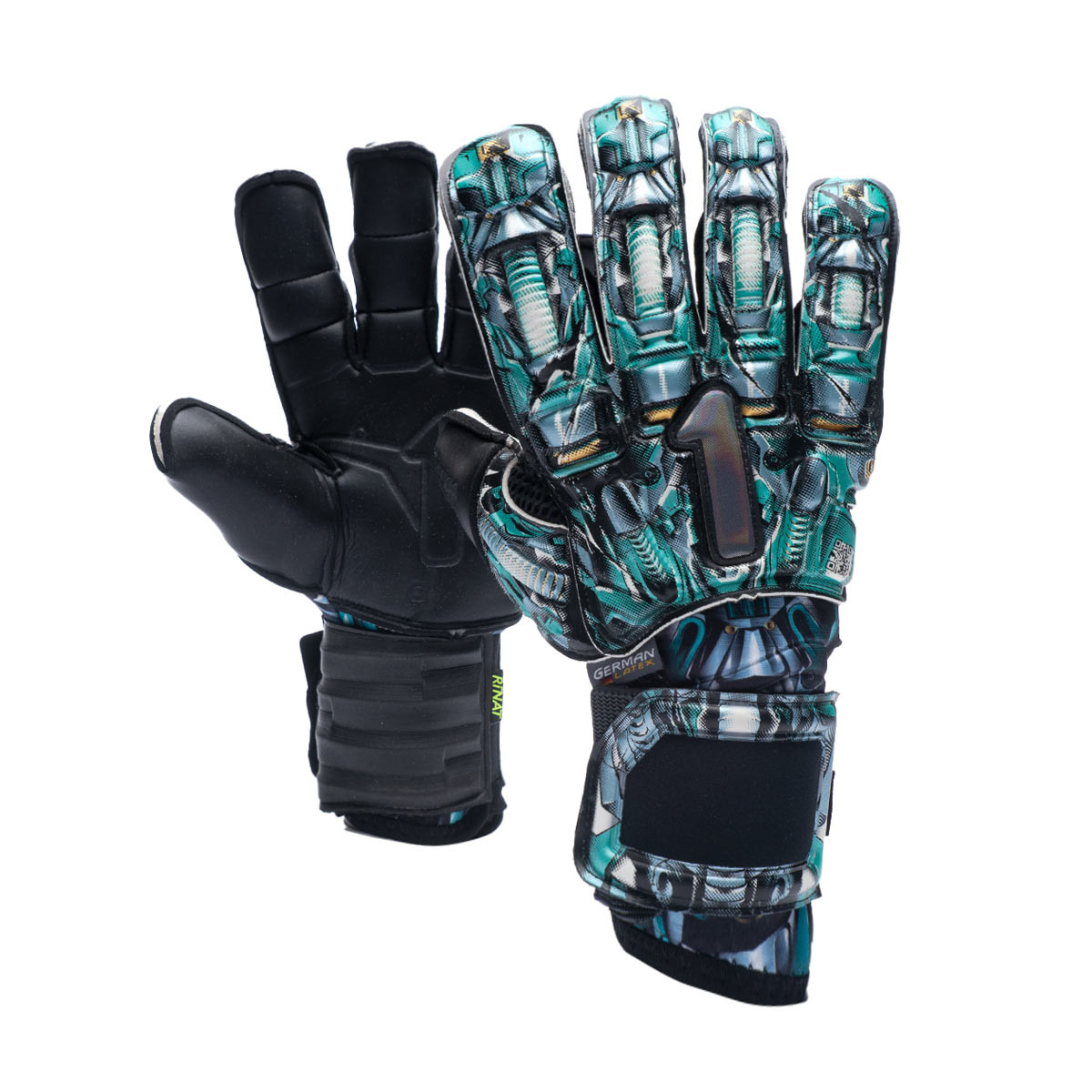 Guante de portero Rinat Asimetrik Bionik Green-Silver - Fútbol Emotion
