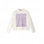 Ivy Wide Cropped Crew Sweat Snow White-Orchid Petal