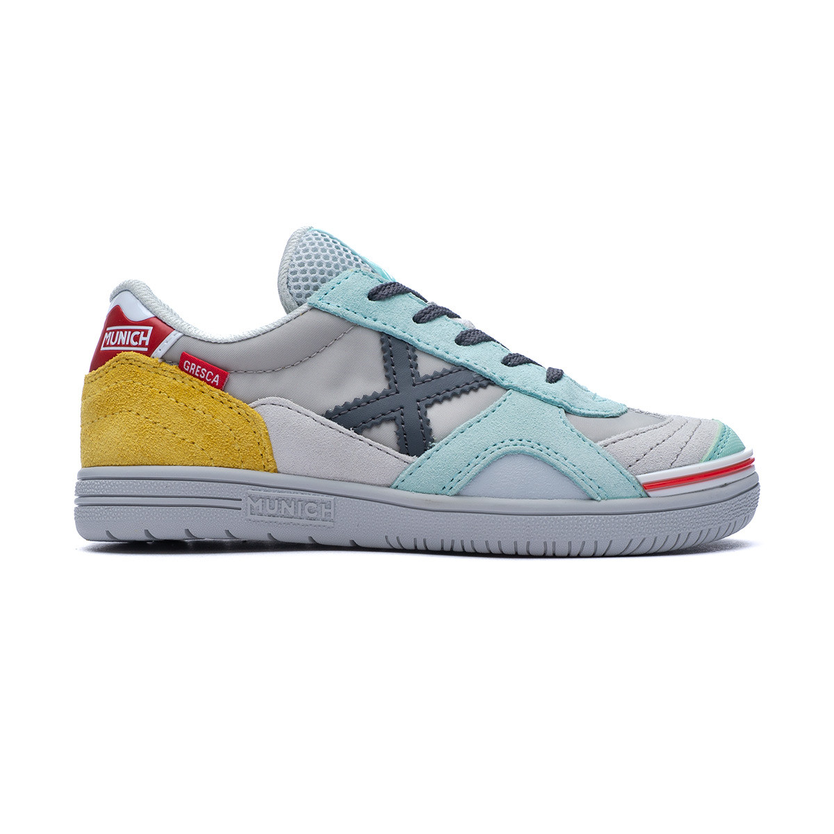 Cabina Cumplido Escarpado Indoor boots Munich Kids Gresca Grey - Fútbol Emotion