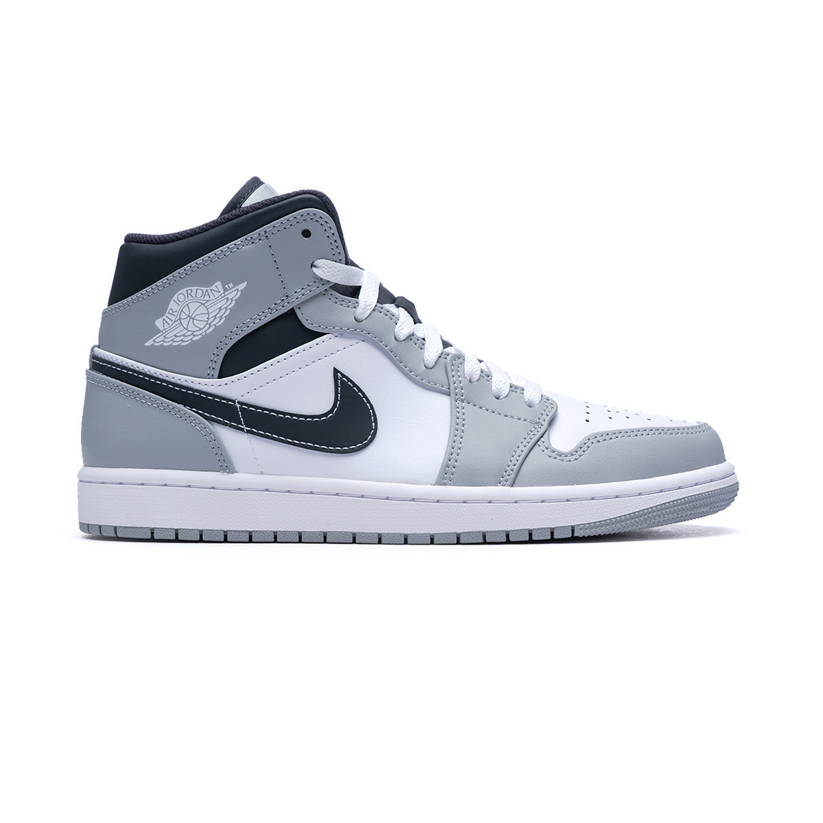 Zapatilla Nike Air Jordan 1 Mid Light Smoke Grey-White-Anthracite - Fútbol  Emotion