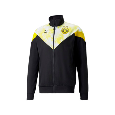 Black/Yellow Borussia Dortmund BVB Kid's Football Hooded Sweat Jacket New 