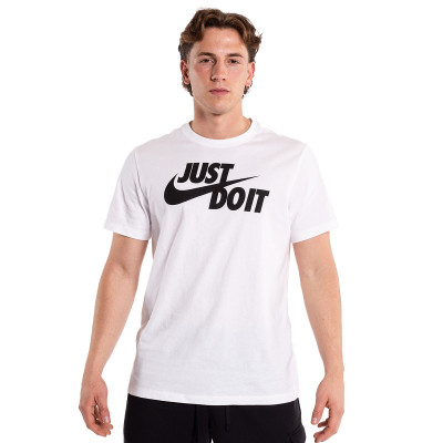sexual Florecer Humano Camiseta Nike Sportswear Just Do It Swoosh White-Black - Fútbol Emotion