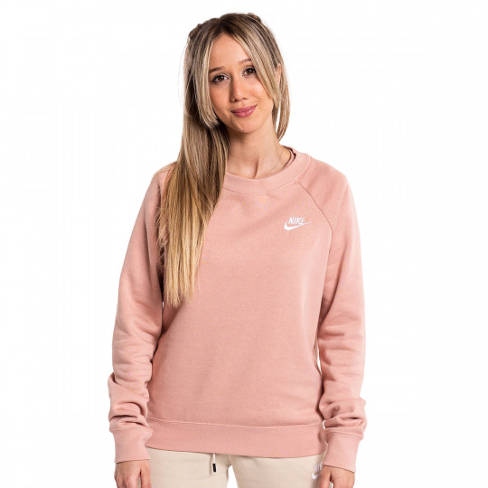 Sudadera Nike NSW Essentials Fleece Crew Mujer Rose Whisper - Fútbol Emotion