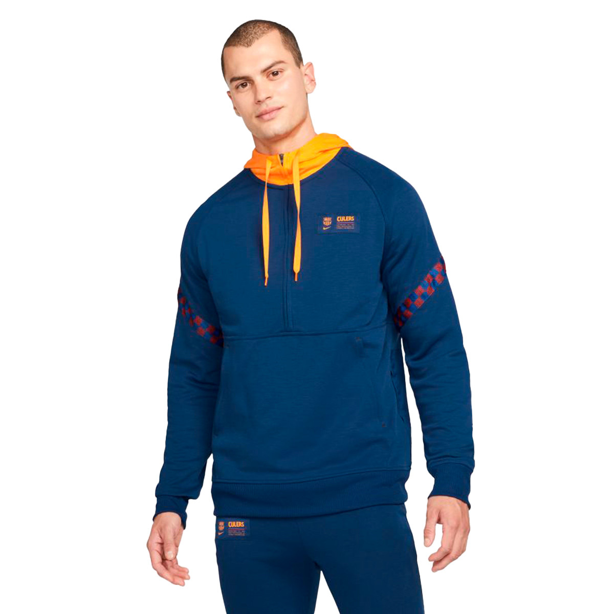 parásito Oceano Todos los años Sudadera Nike FC Barcelona Fanswear 2021-2022 Blue Void-Blue Void-Vivid  Orange - Fútbol Emotion