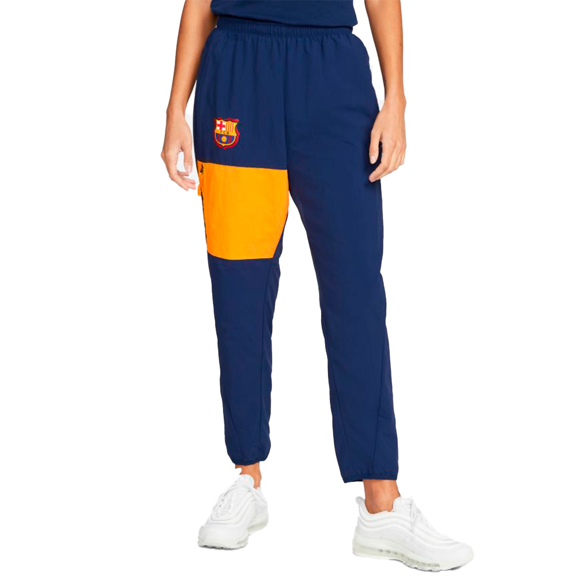 Pantalón largo Nike FC Barcelona Fanswear Mujer Blue Void-Vivid Orange-Vivid Orange - Fútbol Emotion