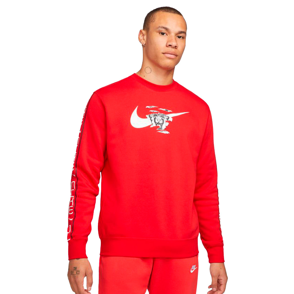 red crew neck nike