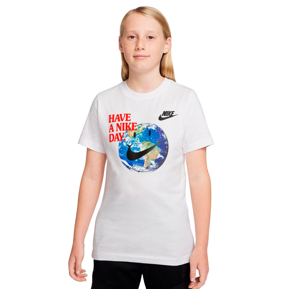 Aventurarse Lechuguilla borde Camiseta Nike Sportswear Hbr "Have A Nike Day" Niño White - Fútbol Emotion