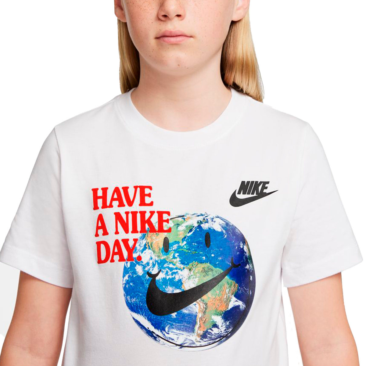 Aventurarse Lechuguilla borde Camiseta Nike Sportswear Hbr "Have A Nike Day" Niño White - Fútbol Emotion