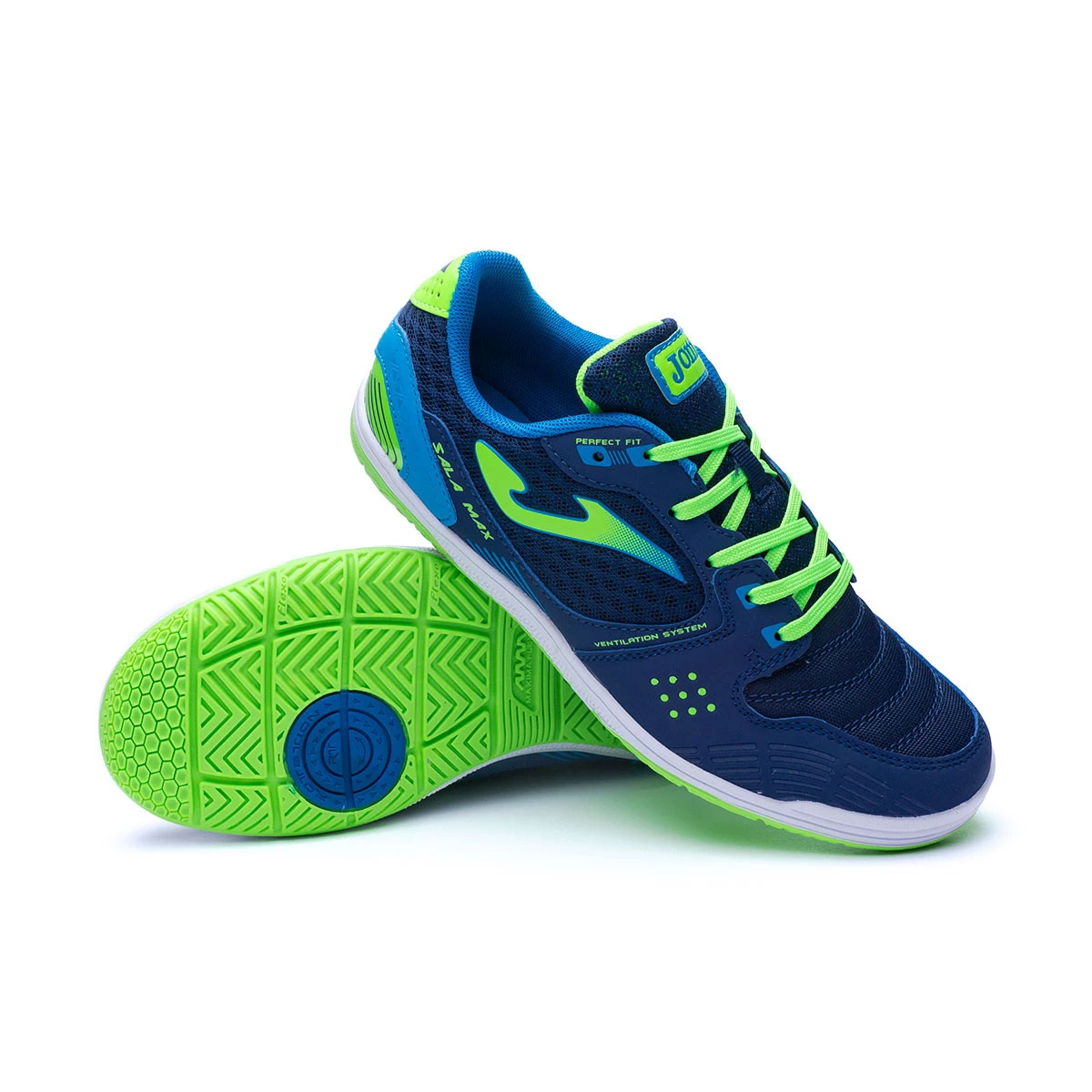 Indoor boots Joma Kids Sala Max Navy Blue Fluorescent Green Futbol Emotion