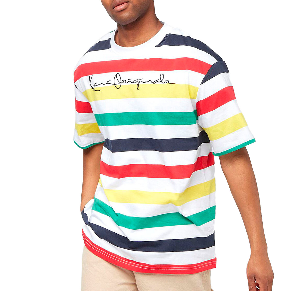 Camiseta Karl Kani Originals Stripe Navy-Red-Green - Fútbol Emotion