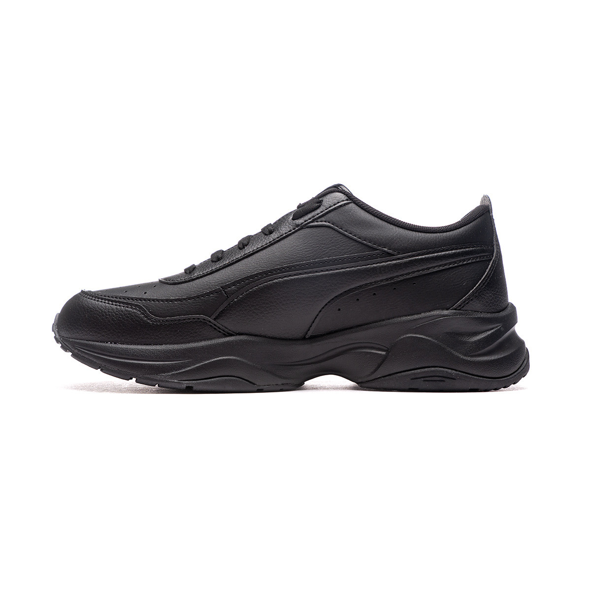 puma black and silver trainers