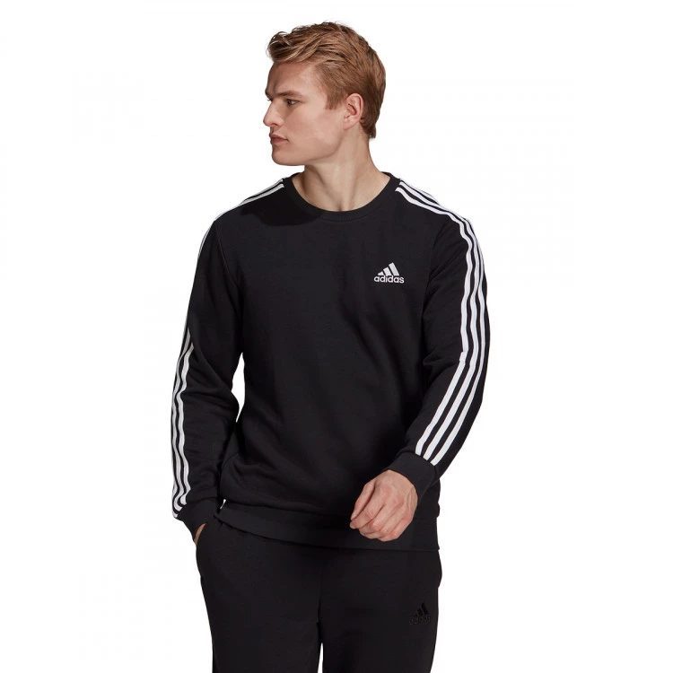 sudadera-adidas-3-stripes-ft-black-white-1