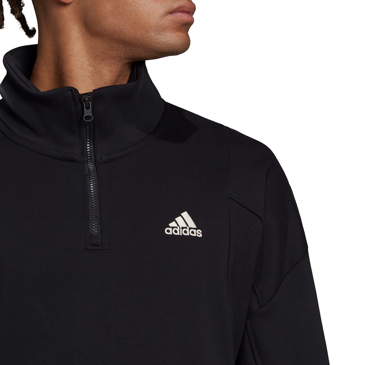 adidas black quarter zip