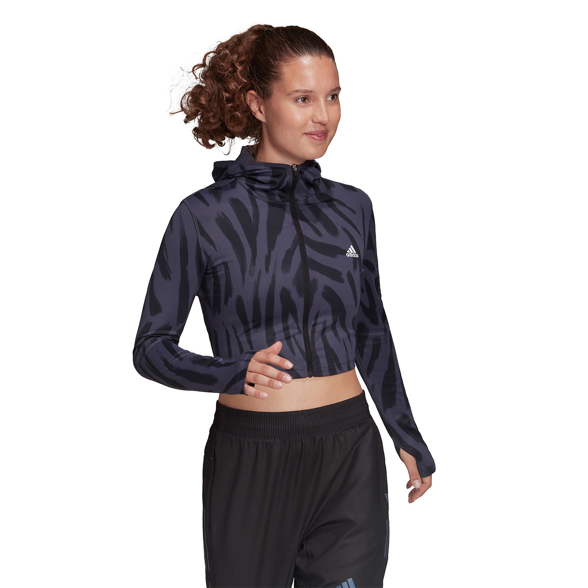 Sudadera adidas Run Icon Allover Print Running Mujer Shadow Navy - Fútbol  Emotion