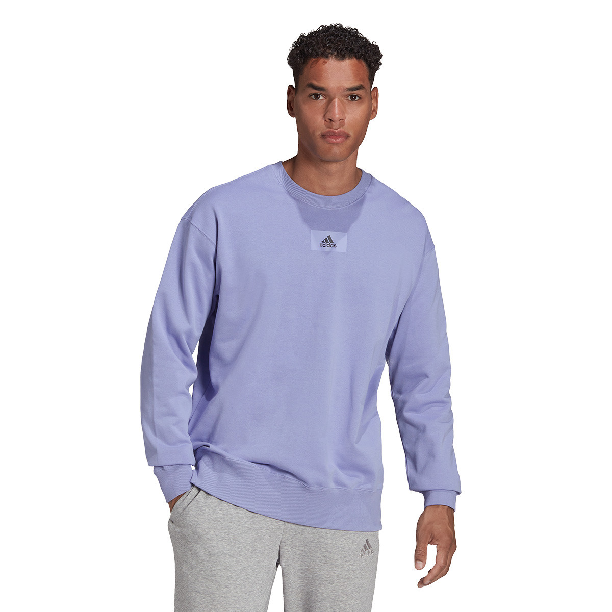 Sweatshirt adidas Essentials FeelVivid Drop Shoulder Light Purple ...