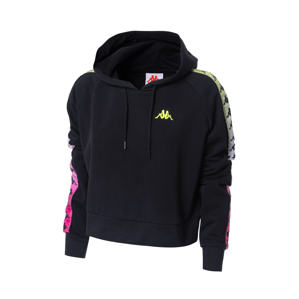 Felpa Kappa 222 Banda Tamas Degrade Black Fuxia Lime - Fútbol Emotion