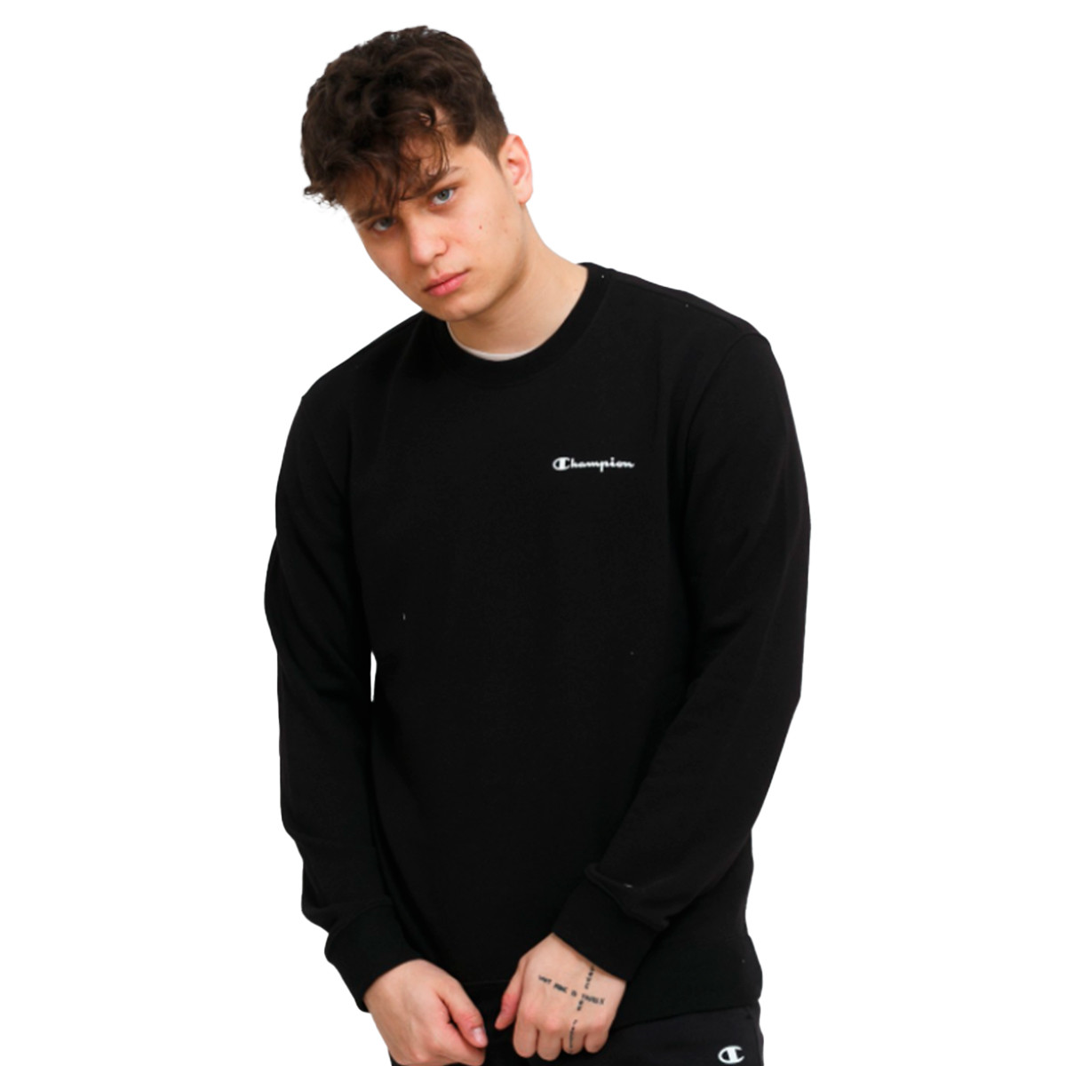 Sudadera Champion Crewneck Black - Fútbol Emotion