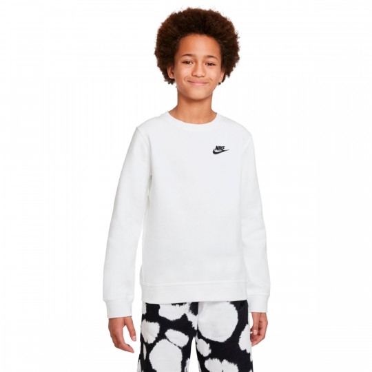 Sudadera Nike NSW Club Crew BB Niño White-Black - Fútbol Emotion