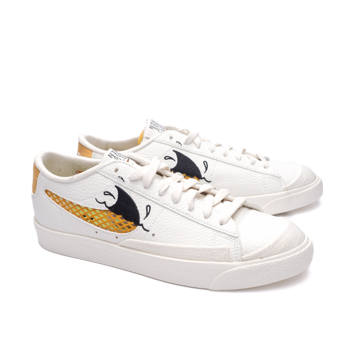 Trainers Nike Blazer Low 77 Se Next Nature Sun Club Sail Sanded Gold Black Vivid Green Wheat Gras Futbol Emotion