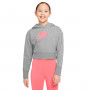 Sportswear Club Crop Niña Carbon Heather-Pink Salt
