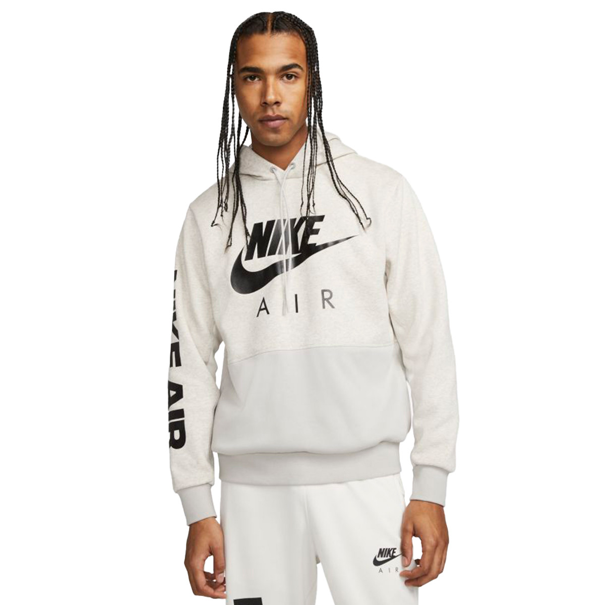Sudadera Nike NSW Nike Air BB Pullover Hoodie Lt Iron Ore-Htr-Phantom -  Fútbol Emotion