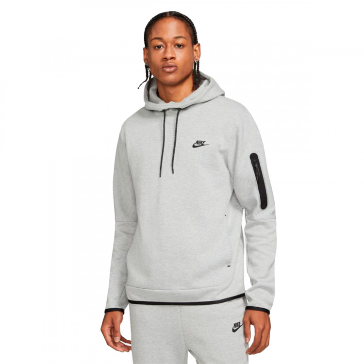 Sweatshirt Nike Sportswear Tech Fleece Pullover Hoodie Dark Grey Heather Black Futbol Emotion