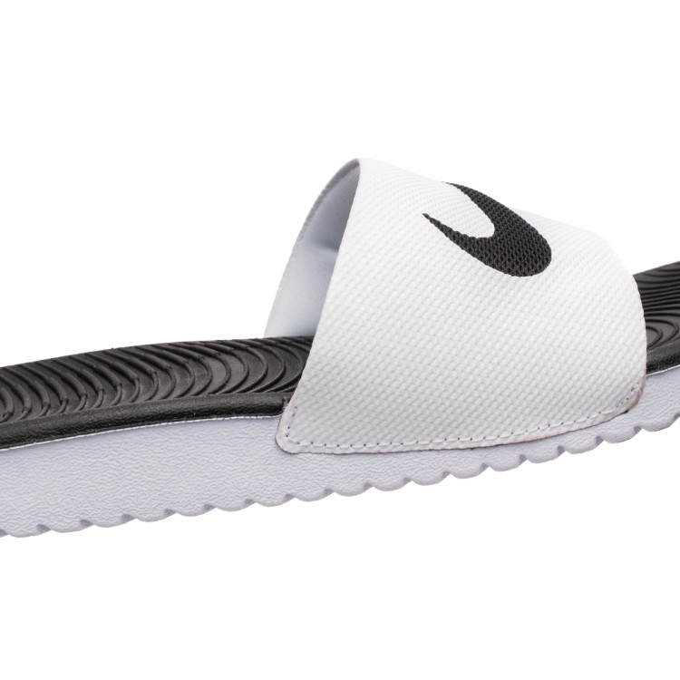 nike kawa slide black and white