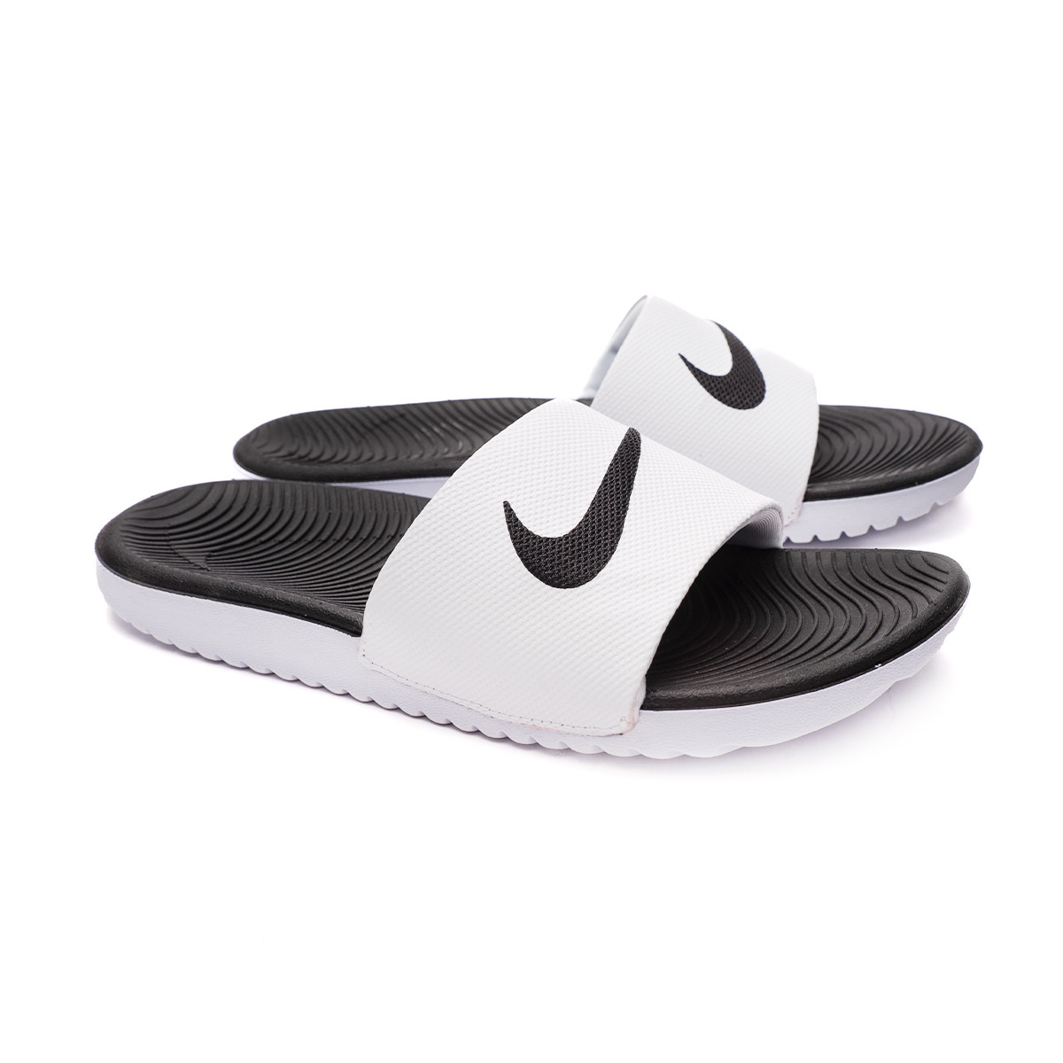 Chanclas Kawa Slide Niño White-Black - Fútbol