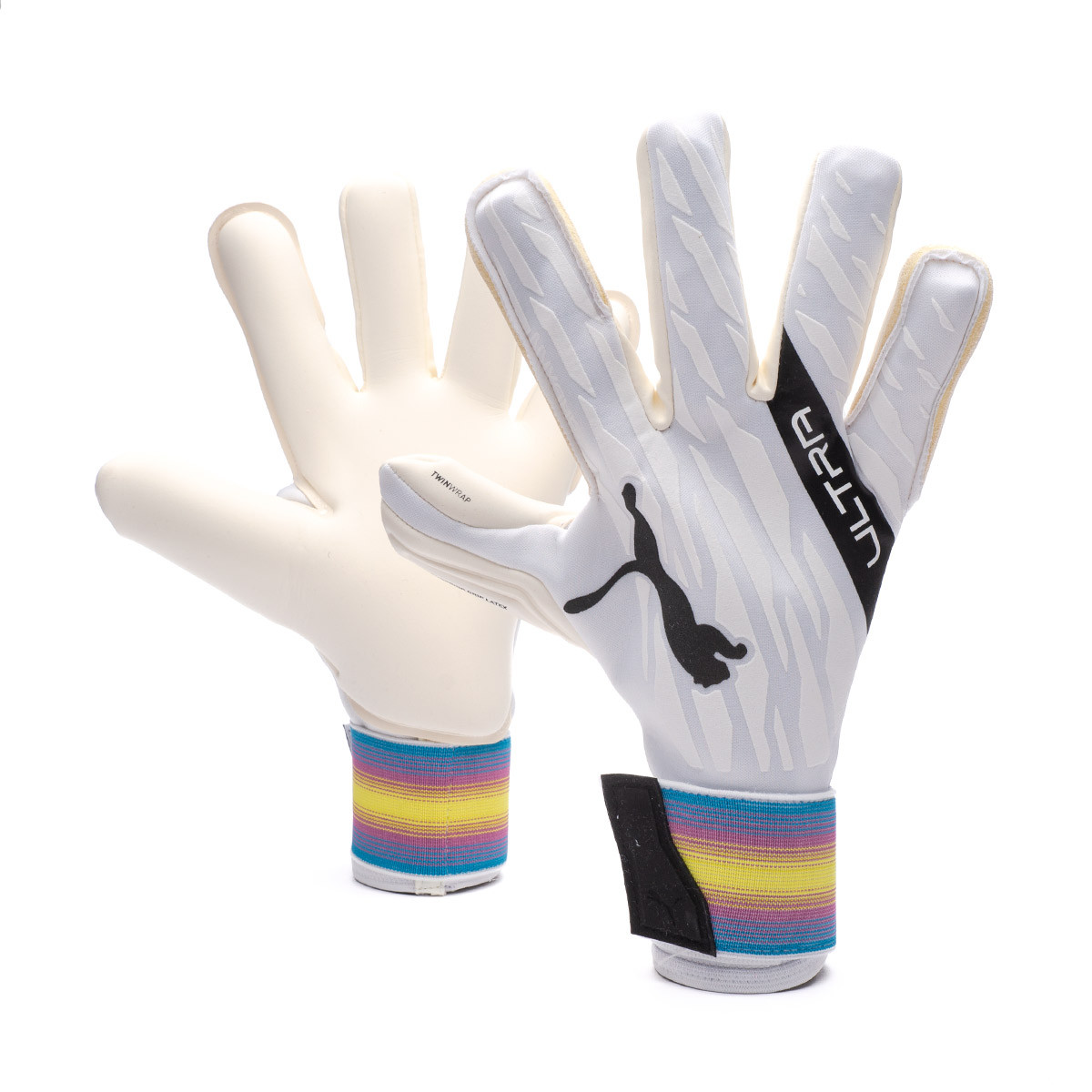 Guante de portero Puma Ultra Grip 1 Hybrid Pro Puma white-Puma black-Ocean  dive-Deep orchid - Fútbol Emotion