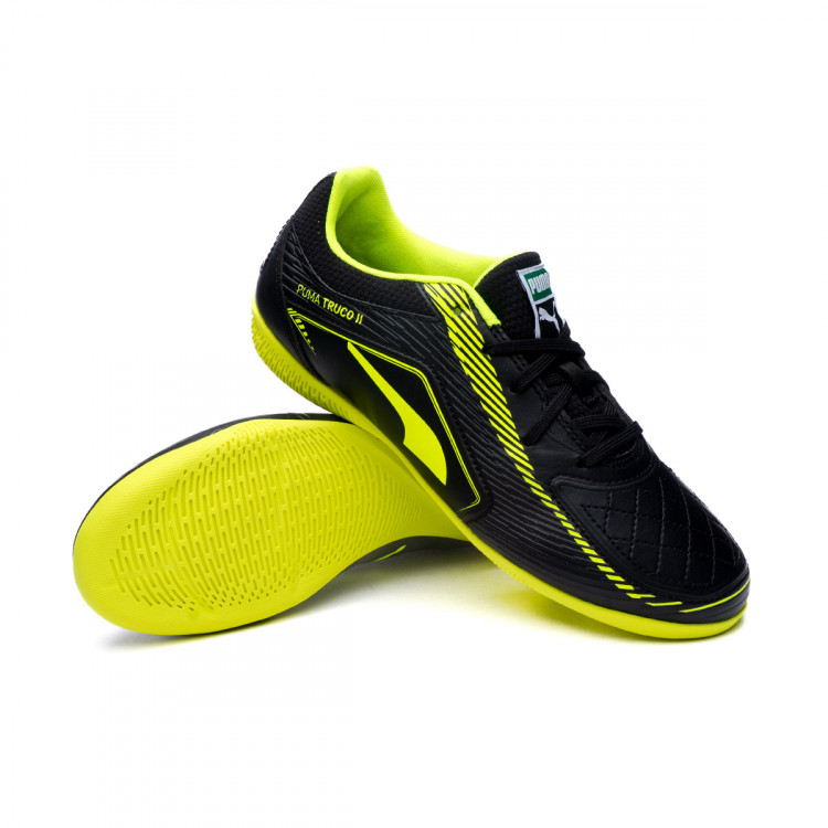 Futsal Shoes Puma Kids Truco II Puma Black-Yellow Alert - Fútbol Emotion