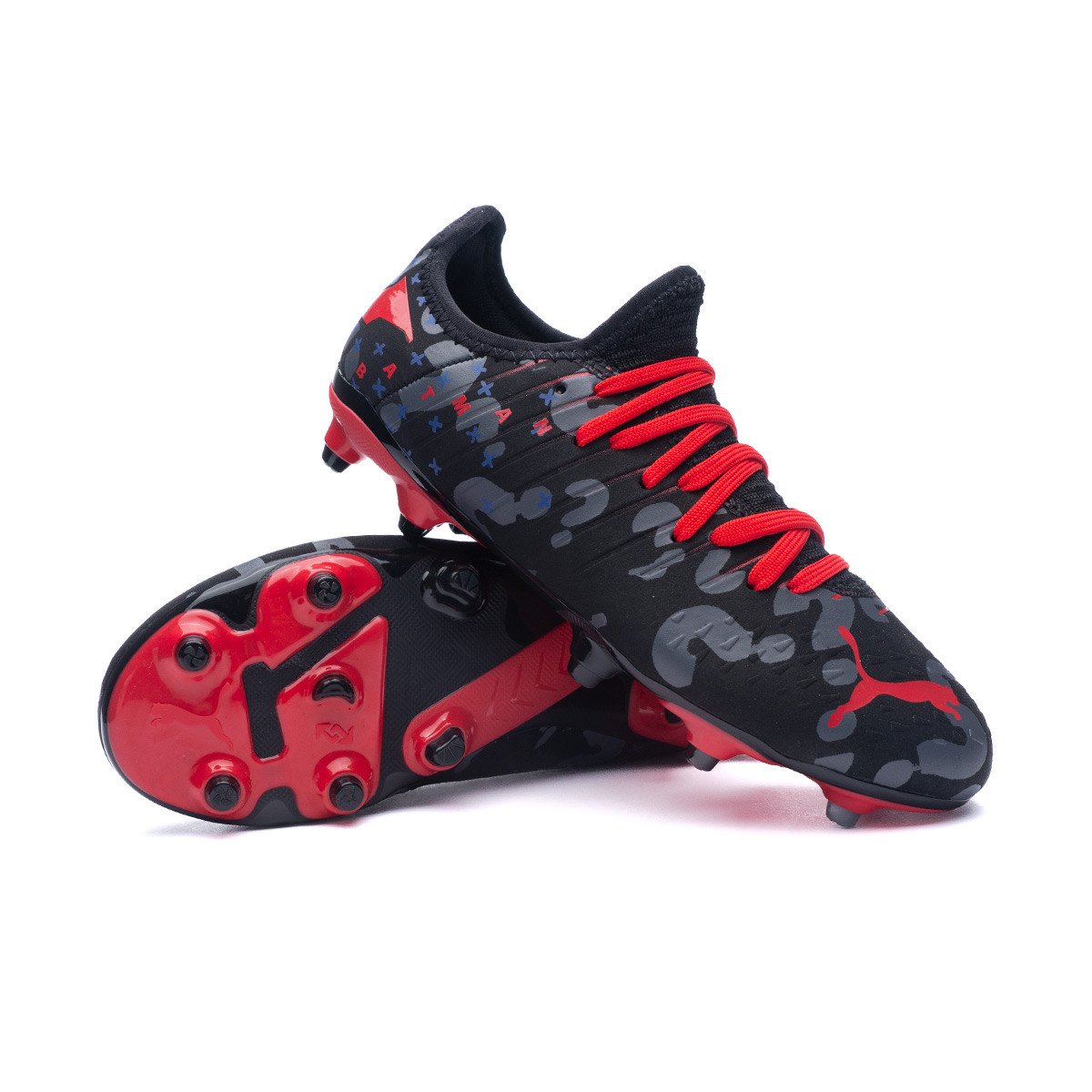 Football Boots Puma Kids 4.3 Batman FG/AG Black-Lava Blast-Surf The Web - Fútbol Emotion